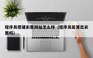 万宁程序员搭建彩票网站怎么样（程序员能算出彩票吗）